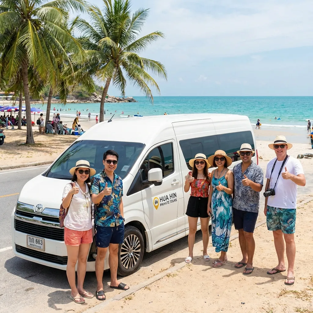 Happy Travelers with Hua Hin Taxi Cab