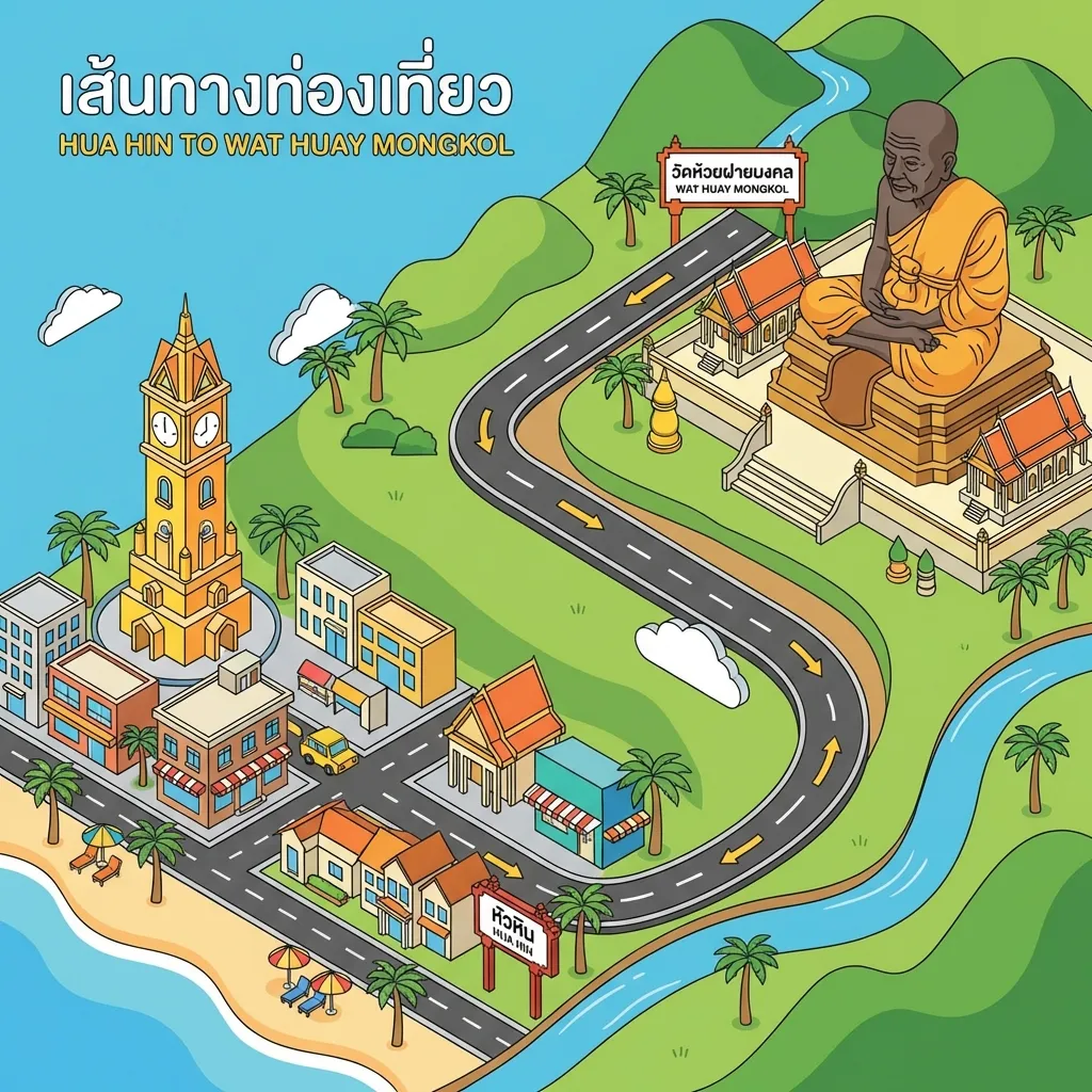 Route Map to Wat Huay Mongkol